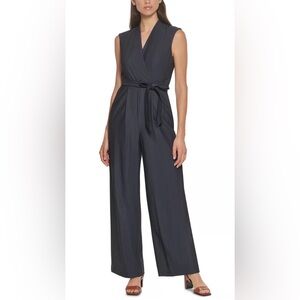 Calvin Klein Belted Chambray Jumpsuit